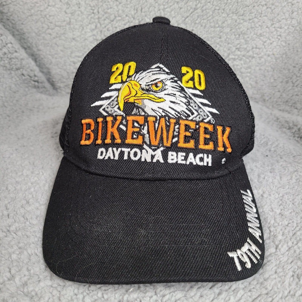 Daytona Beach Bike Week 2020 Hat Cap Black Trucker Mesh‎ Snapback Motorcycle